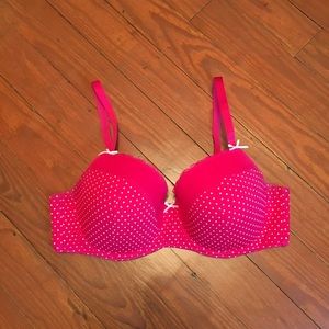 🌴40D Hot Pink/White Polka Dot Adore Me Bra
